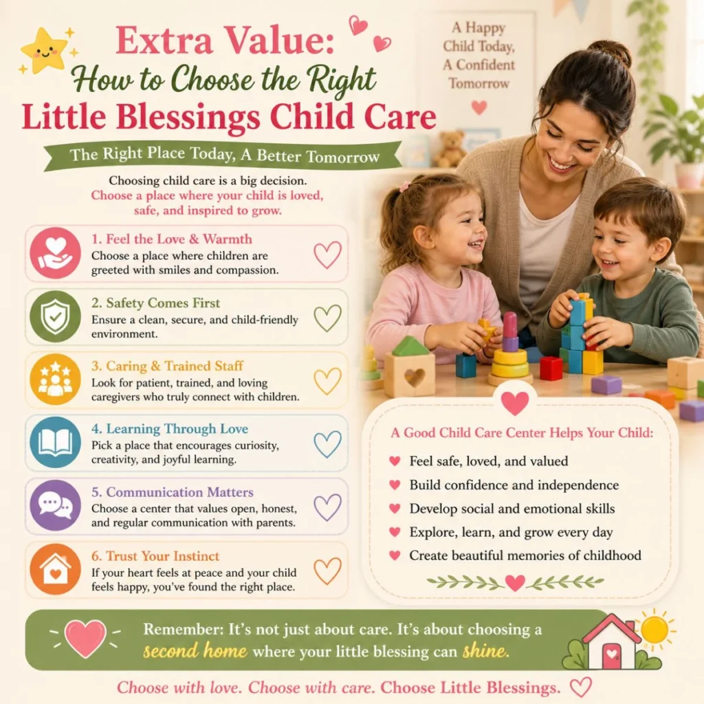 How to choose the right little blessings child care with caregiver and kids in a safe, loving daycare environment