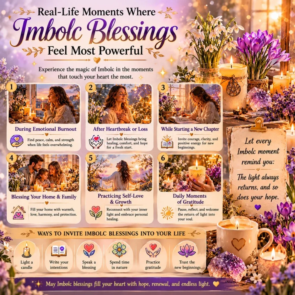 Imbolc blessings for real-life moments with candles, flowers, healing, hope, and renewal