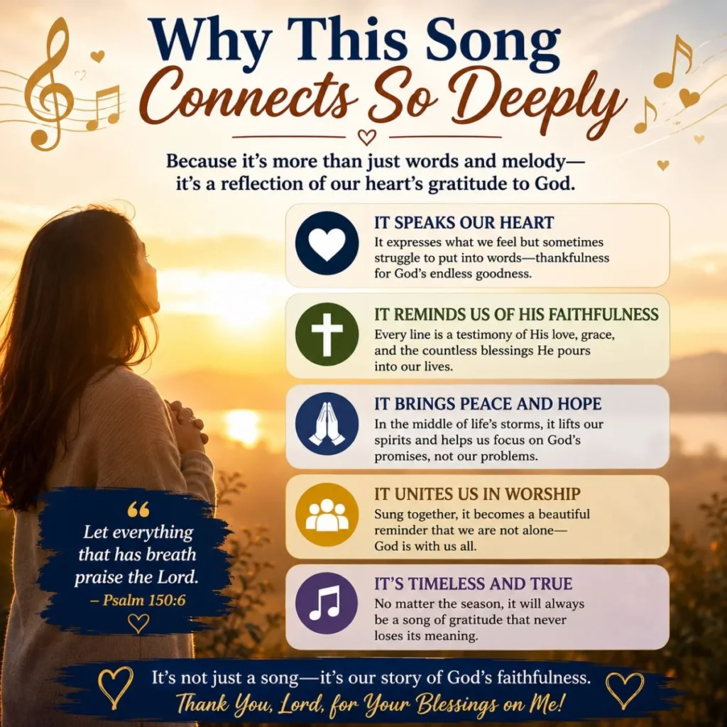 Why This Song Connects So Deeply Christian worship poster about gratitude, faith, peace, and God’s blessings