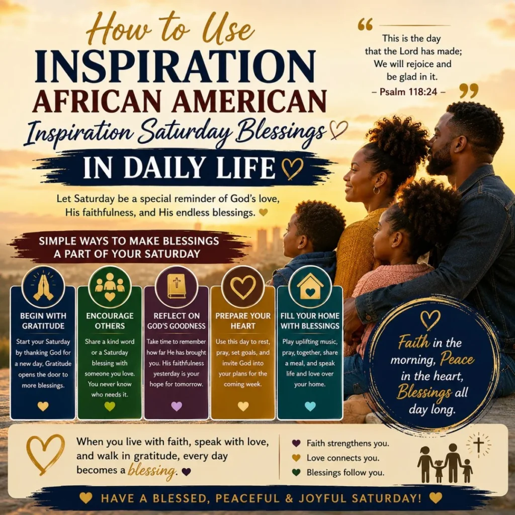 How to use inspiration African American inspiration Saturday blessings in daily life through faith, gratitude, family, and prayer.
