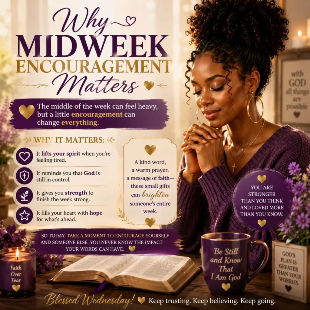 Why midweek encouragement matters with Wednesday blessings, prayer, faith, hope, and inspiration for a Black woman.
