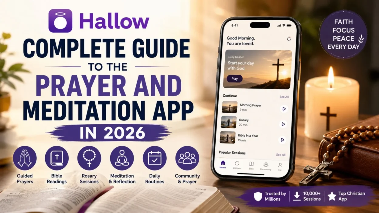 Hallow Catholic prayer app with guided prayers, Bible readings, Rosary, and meditation